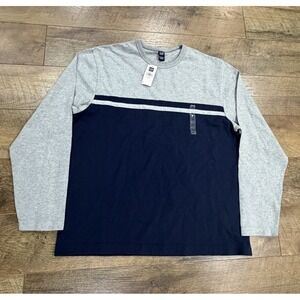 NWT Vintage Y2k GAP Two Toned Blank Crewneck Sweatshirt Grey Navy Blue Large '02